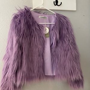 Purple faux fur jacket - a Swiftie’s dream! Perfect for Taylor Swift Eras Tour!!